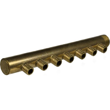 Collecteur 3/4" (20/27) Mâle-Bouchonné 7 piquages à glissement pour tube PER diamètre 16 compris 7 bagues de 16 (1/5)