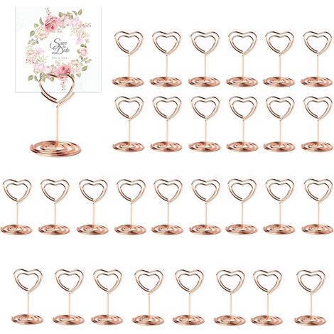 30 Pièces Rose Porte Nom Table, Porte Photo Pince, Porte Photo sur Pied (1/5)