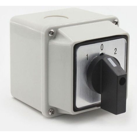 Commutateur Inverseur - Sélecteur Rotatif à Came - 3 Positions 1-0-2 - 8 Bornes - 220 V - 20 A