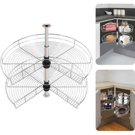 71cm Carousel Cabinet Turntable Corner Cabinet Kitchen Drawer Wire Basket Drawer