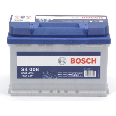 Bosch – Batterie de démarrage 74Ah 680A 12V – Plomb Calcium sans entretien – Compatible voitures, camionnettes et bateaux – Performance optimale