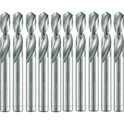 10 Forets Hélicoïdaux HSS Co Extra Court DIN 1897 PZ - Inox, Aciers 130° D. 3.2 x Lt. 49 x Lu. 18 x Q. 3.2 mm x Z2 - Diamwood