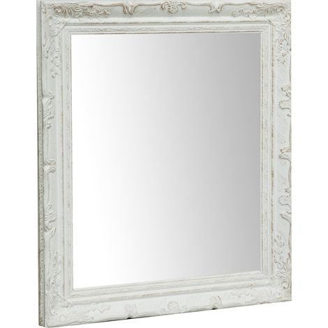 Specchio specchiera rettang da parete da appendere a muro orizz vert trucco bagno camera da letto finitura colore bianco 64x4x74