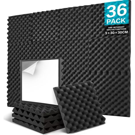 12 Pack Hexagonal Acoustic Panels, Self-Adhesive Soundproofing Foam, 30 X 26 X 1 cm High Density Acoustic Wall Panels for Studio, Home Office (DarkBlue) (1/5)