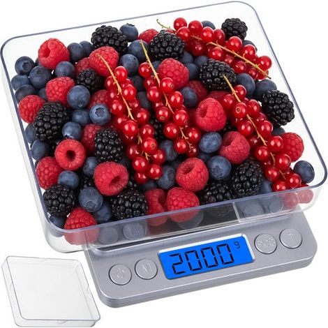 Bilancia da cucina di precisione lcd da 2 kg con 2 ciotole