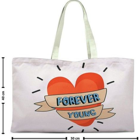 Sac Shopping - Tote Bag Coton - 70 x 50 x 1 cm - Porté Épaule - Réutilisable - 1 Pièce (1/2)