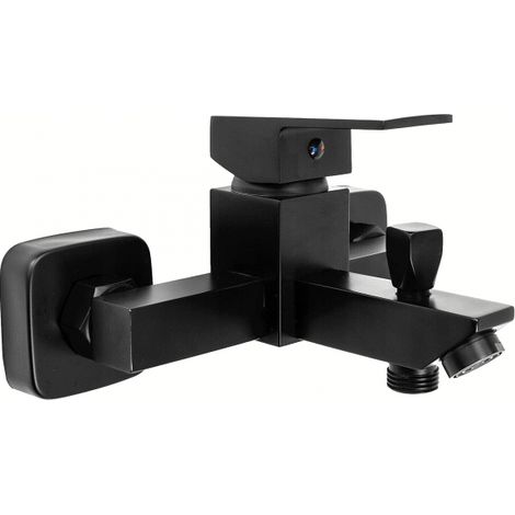 RUBINETTO MISCELATORE VASCA DA BAGNO OTTONE NERO OPACO ATTACCO PER DOCCIA 87209