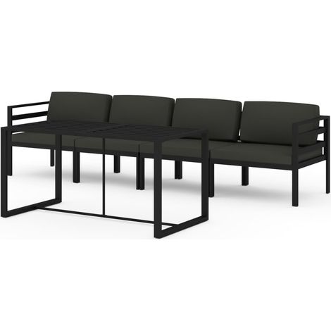 Maison Exclusive - 5-tlg. Garten-Lounge-Set mit Kissen Aluminium