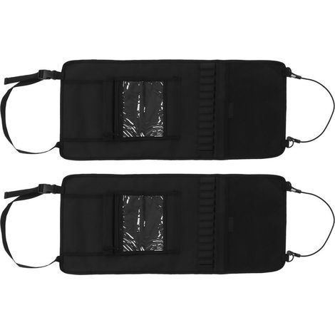Lot de 2 organisateurs de rangement pour dossier de siège auto, housse de siège en tissu Oxford 600D, sac de rangement pour camionnette, noir (1/5)