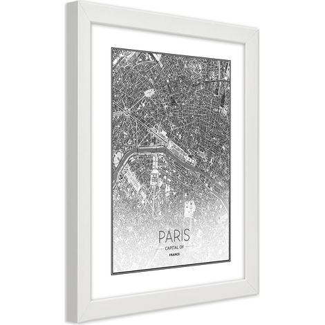 Quadro con cornice, Piano regolatore di Parigi - 20x30 (1/5)
