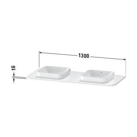 Duravit Happy D.2 Plus Konsole, 1300x550 mm, 2 Ausschnitte, für (1/4)