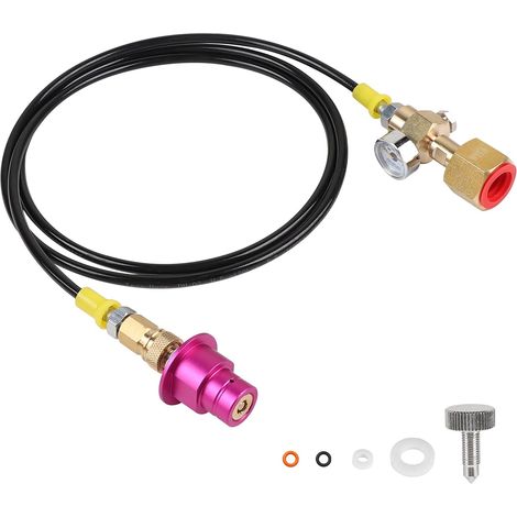 Adaptateur CO2 avec Tuyau Haute Pression 1,5 m avec Manomètre (1/5)