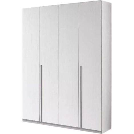 armadio 4 ante battenti "giotto" effetto graffiato bianco 173x54x240 cm (1/4)