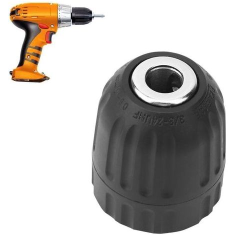 Mandrino per trapano in metallo da 3/8" x 24 UNF, accessori per trapani, mandrini filettati senza chiave da 0,8 mm a 10 mm per trapani elettrici portatili (1/4)