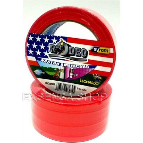 1 NASTRO ADESIVO TELATO AMERICANO 50mm x 25mt IN TELA TANTI COLORI DISPONIBILI COLORE ROSSO