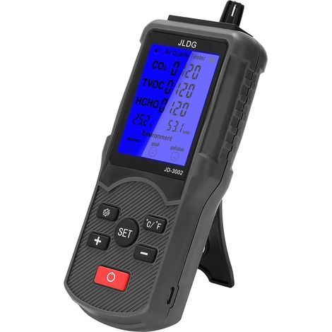 Moniteur de qualité de l'air intérieur, testeur intelligent de qualité de l'air pour le CO2 et les COVT avec surveillance de la température et de l'humidité pour la maison et le bureau (1/5)