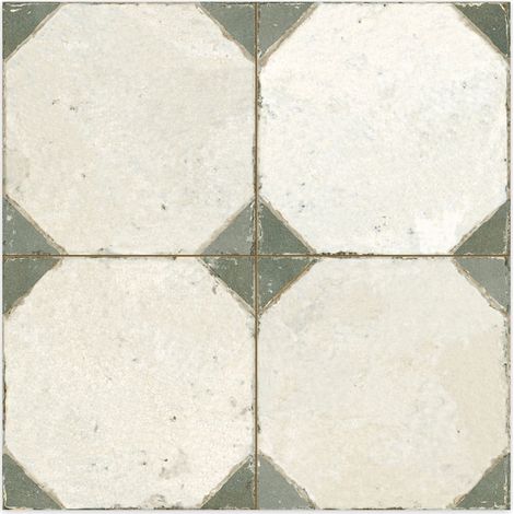 Carrelage Vintage Vert Cabochon 45x45x0,95 cm Calvero - Sol et mur intérieur (vendu par carton de 1 m²) - RO'MA CARRELAGE
