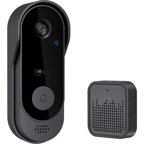 Sonnette vidéo intelligente Wi-Fi pour la maison avec caméra étanche, vision nocturne HD, alarme et interphone vidéo sans fil (1/5)