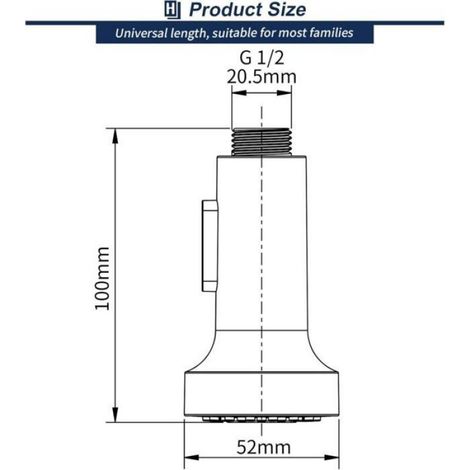 Douchette mitigeur cuisine - Bouton commutateur jet mousseur Raccord 1 2 standard - Remplacement tête robinet évier - Argent (1/5)