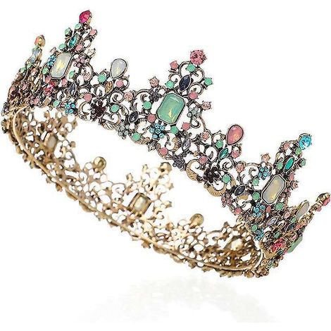couronne Ronde Avec Dcoration De Cheveux Et De Bijoux En Cristal Tincelant, Adapte Aux Filles, Maries, Anniversaires, Mariages Et Ftes