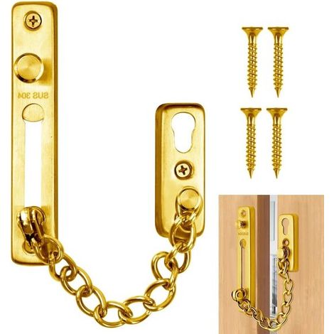 Sicherheitstürkette – Einbruchschutz für Wohnhäuser – Goldfarben (1/5)