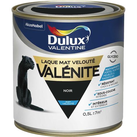 Peinture Laque Valénite Mat Noir 0,5 L - Dulux Valentine