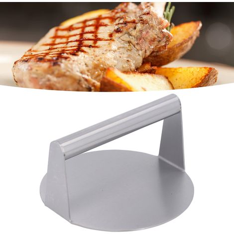 Presse à viande en acier inoxydable, plaque pour presse à hamburgers, ronde de 14 cm (1/5)
