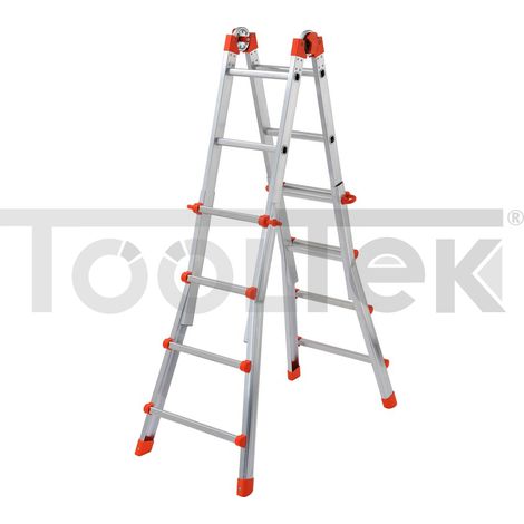 SCALA ALLUMINIO TELESCOPICA MULTIFUNZIONE GRADINI 4+4 GIERRE (1/5)