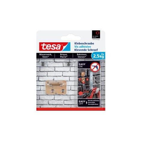 tesa Tornillo adhesivo beige fijación sin herramientas 18x11 mm