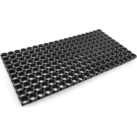 Zerbino Gomma Dura Antiscivolo Raschiafango Drenante Esterno Robusto 100% Made In Italy - 40x70 cm
