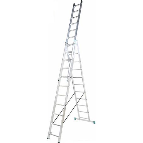 Scala componibile 3 tronchi 3x8 pioli - Lunghezza max 5.13m - 7608