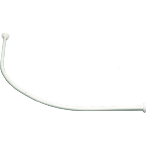Barre de rideau de douche d'angle, 95x95 cm, Acier inoxydable, Blanc (1/5)