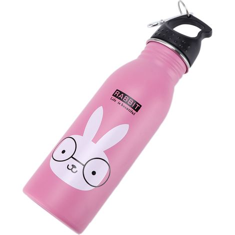 Gourde Isotherme Acier Inoxidable Lapin Rose pour Enfants - Modèle K601 (1/5)