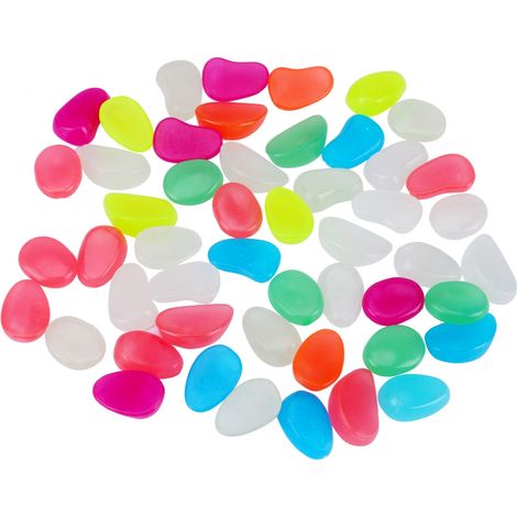 50pcs Glow In The Dark Artificiel Cailloux Lumineux Pierre Aquarium Fish Tank Décor (1/5)
