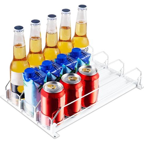 Automatic Fridge Storage Organizer, Can Organizer, Fridge Slide Adjustable, Drink Refrigerator, for Refrigerator Kitchen Cupboard (1/5)