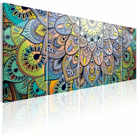 Tableau queue de paon mandala - 200 x 80 cm (1/4)
