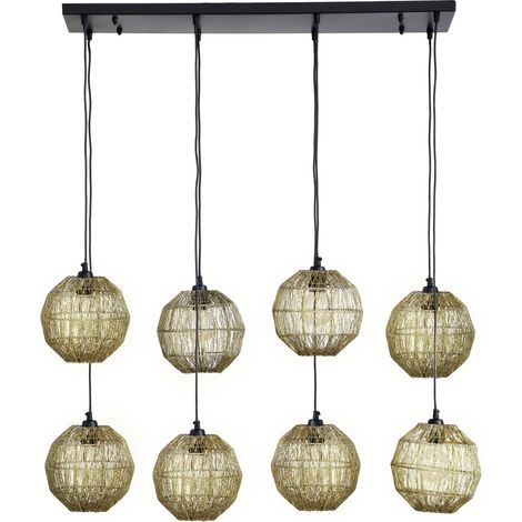 Globo - lámpara colgante - Hermi II - bronce - metal - gran (1/3)