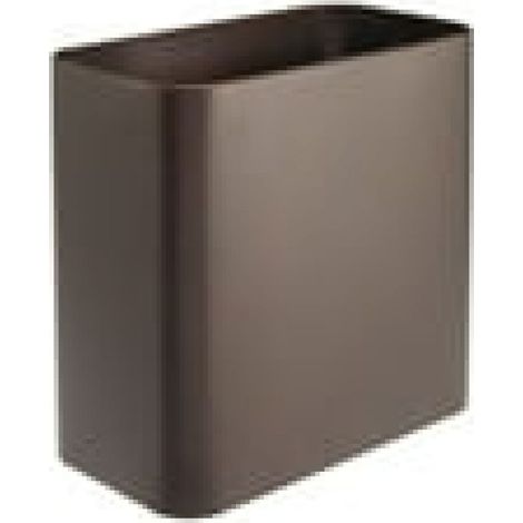 1 Poubelle métal, design compact rectangulaire, finition bronze, acier inoxydable, pour salle de bain cuisine bureau (1/4)