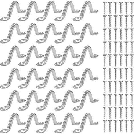 30 PièCes Pontet INOX, Oeillets D'Accastillage en Acier Inoxydable 304 Marine 60 Vis, Boucles De Pont pour Kayaks, pour Bateau Et Kayak, Pont, GréEment de Cano (1/5)