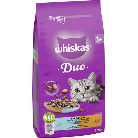 Whiskas Katzentrockenfutter Duo Adult 1,9 kg Thunfisch & Huhn (1/3)