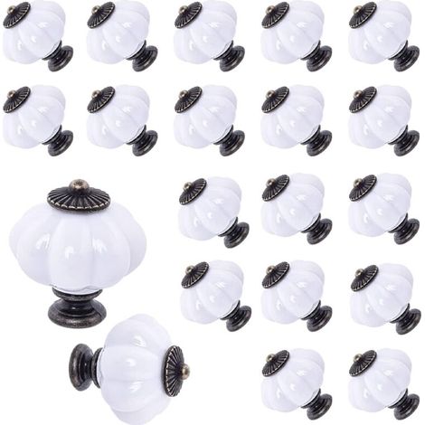 20Pcs Vintage Pumpkin Shape Acrylic Decorative Handles Pulls Knobs for Doors, Cupboards, Drawers, Dressers, Wardrobes, Kitchen Furniture or Kids Room (1/5)