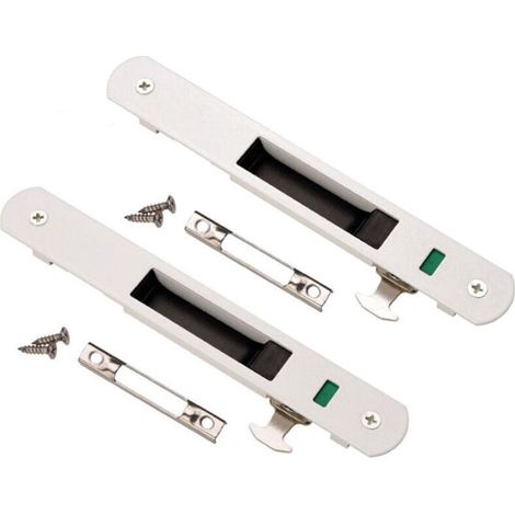 Serrure Porte Coulissante pour Fenêtre et Verre Sécurité Maison Design Blanc (1/4)