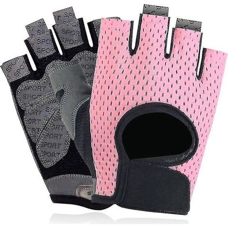 Gants de fitness et de musculation pour femmes, demi-doigts, avec coussinets en gel antidérapants pour l'entraînement de musculation. (1/5)