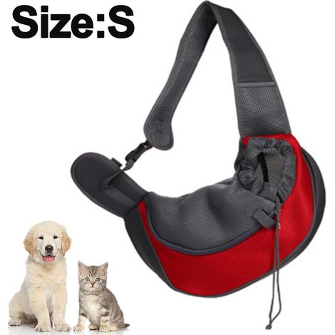 1 Sac de transport, bandoulière réglable, maille respirante, crochet sécurité, chien chat voyage (1/5)