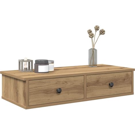 Wandregal mit Schubladen Artisan-Eiche 80x31x17cm Holzwerkstoff