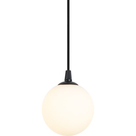 QAZQA Suspension moderne noire avec verre blanc pour système de