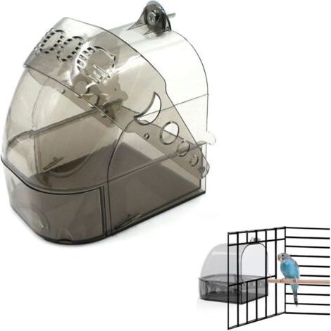 Bird Bath - for Parrots - with Bird Feeder - for Small Birds - Finches, Budgerigars, Canaries, Parrots - 15.5 x 13 x 15.3 cm (1/2)
