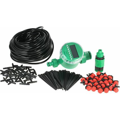 Drip Irrigation System, Automatic Timer Sprinkler Hose, 25M (1/4)