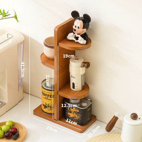 Étagère de rangement verticale à 3 niveaux, plateaux arrondis, 23 cm, support pour tasses à café, bocaux, cosmétiques et petits objets (1/4)