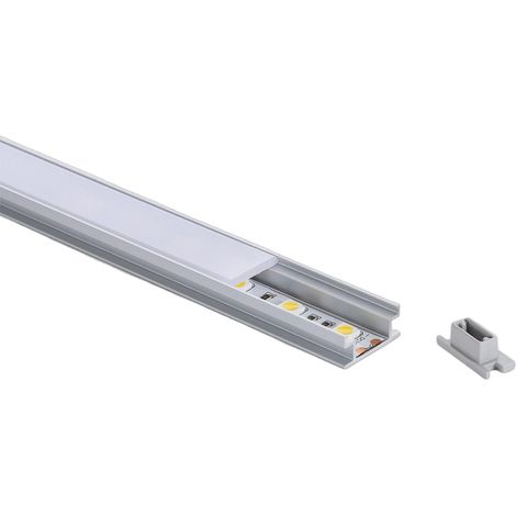 Perfil Aluminio Pisable Suelo para Tiras LED hasta 10 mm Aluminio 2 m Blanco traslúcido (1/5)